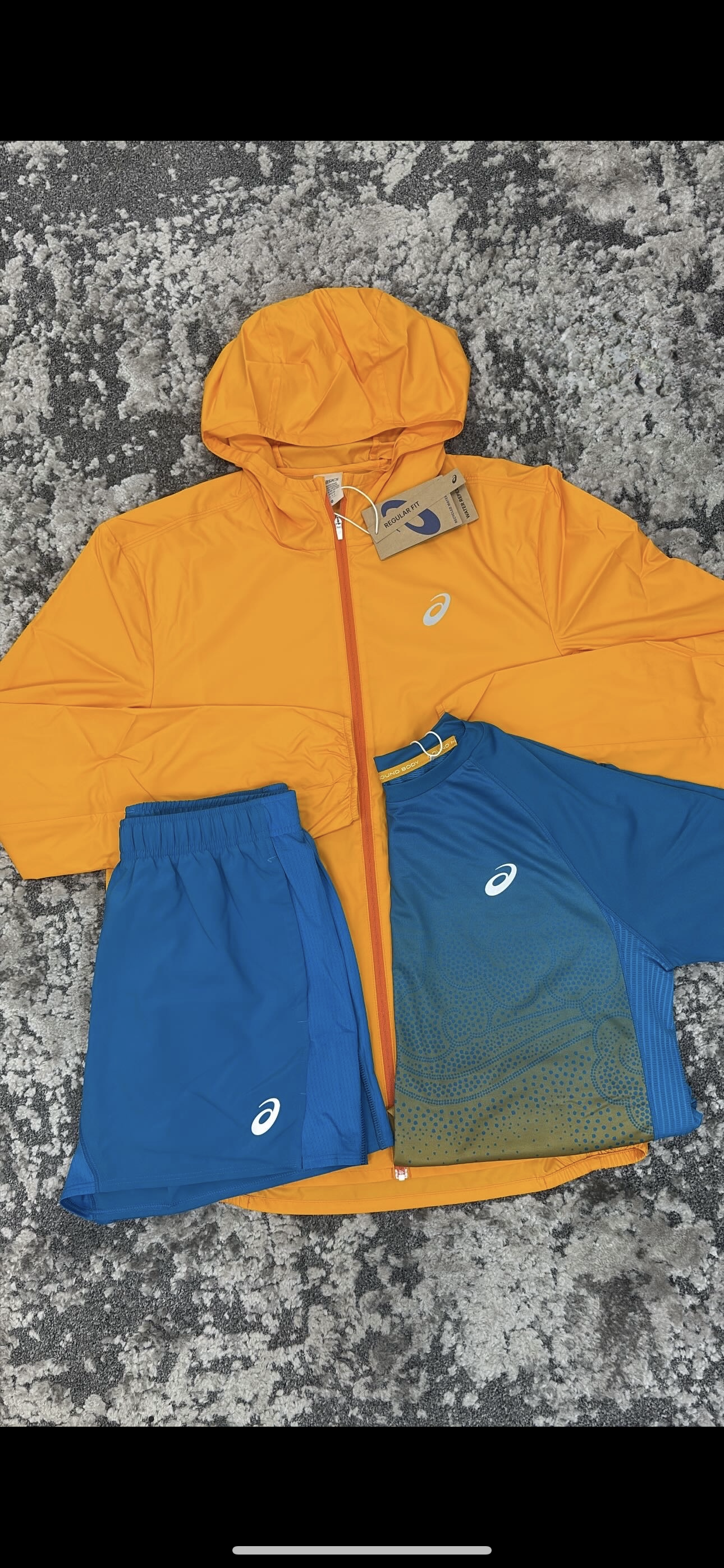 Asics 3 Piece Set Orange Blue