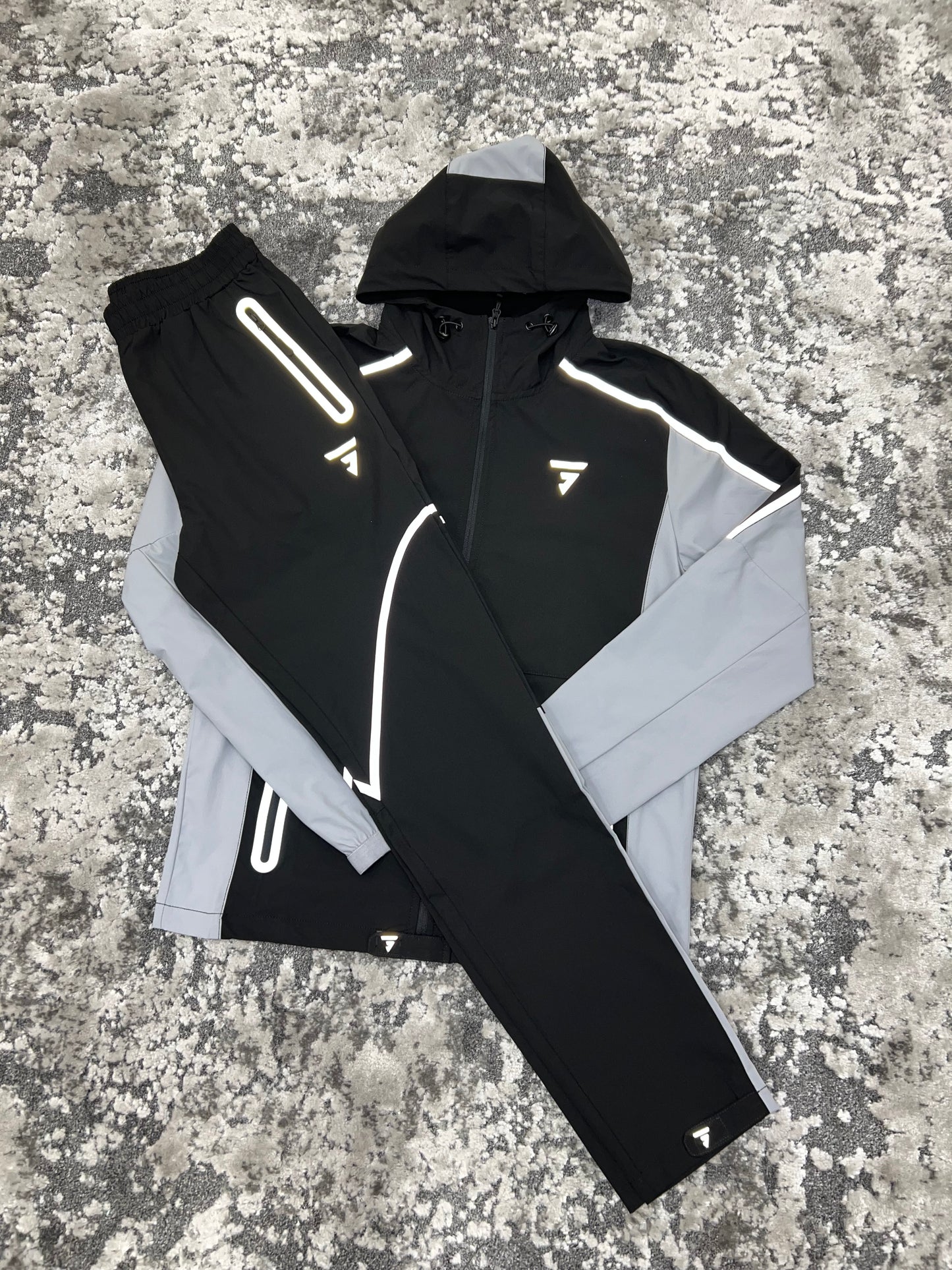 Griid Reflective Tracksuit Grey Black